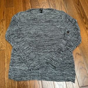 H&M Women's Black and Gray Crew Neck Tunic Sweater